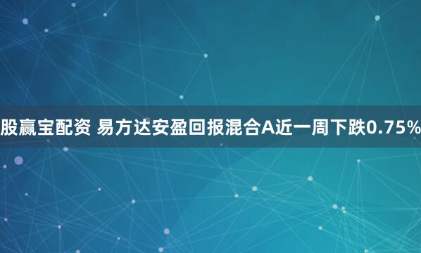 股赢宝配资 易方达安盈回报混合A近一周下跌0.75%