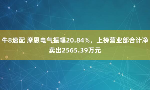 牛8速配 摩恩电气振幅20.84%，上榜营业部合计净卖出2565.39万元